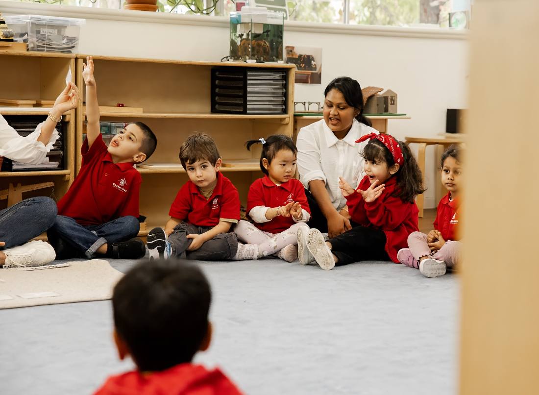 Children engaged with mathematics materials