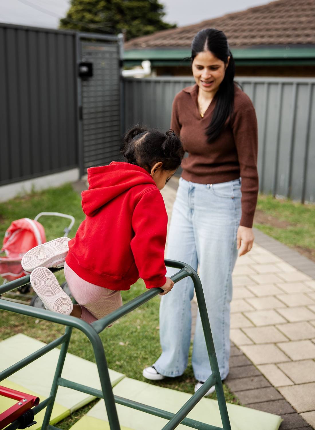 Child confidently completing a Montessori activity