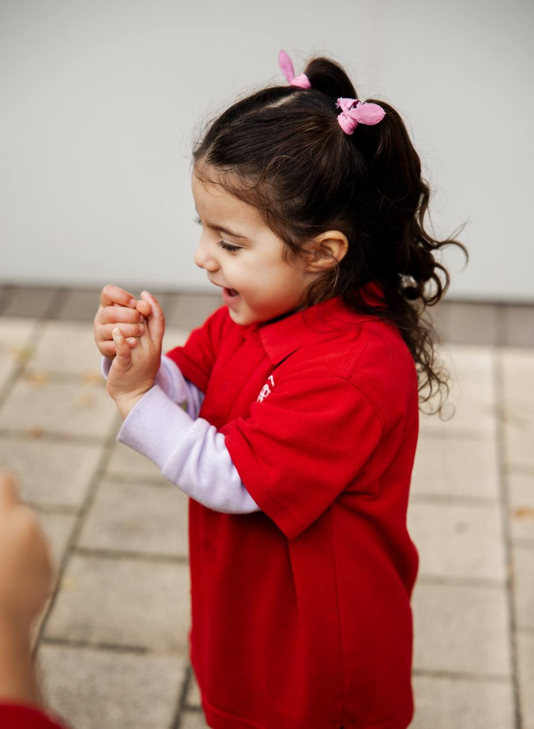 Child playing outdoors